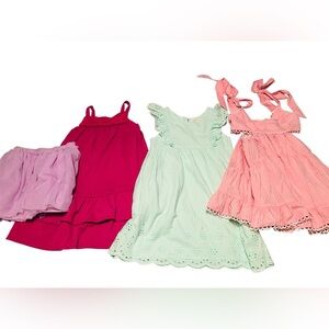 Cute Lot Of 3 Girls Summer Dresses & 1 Skirt Size 5 Small Jumping Beans Katie J